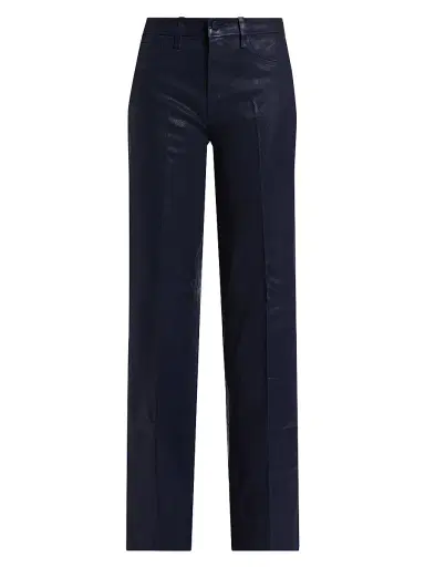 L'AGENCE Women's Scottie Coated High-Rise Wide-Leg Jeans - Deep Midnight Coated | Thumbnail 1