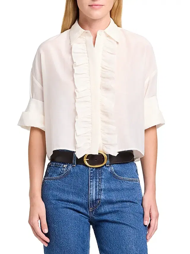 TWP Women's Next Ex Ruffle-Trimmed Blouse -