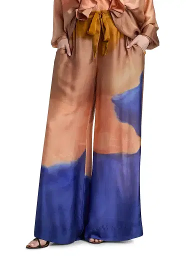 Ulla Johnson Women's Julien Tie-Dye Silk Wide-Leg Pants - Moontide - Size 10 | Thumbnail 3 Ulla Johnson Women's Julien Tie-Dye Silk Wide-Leg Pants - Moontide - Size 10 | Thumbnail 3