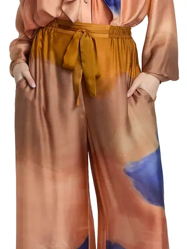 Ulla Johnson Women's Julien Tie-Dye Silk Wide-Leg Pants - Moontide - Size 10 | Thumbnail 6 Ulla Johnson Women's Julien Tie-Dye Silk Wide-Leg Pants - Moontide - Size 10 | Thumbnail 6