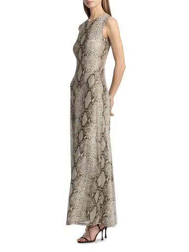 Ronny Kobo Women's Uzina Snake Print Sleeveless Maxi Dress - Snake Print Natural Multi - Size XS | Thumbnail 3 Ronny Kobo Women's Uzina Snake Print Sleeveless Maxi Dress - Snake Print Natural Multi - Size XS | Thumbnail 3