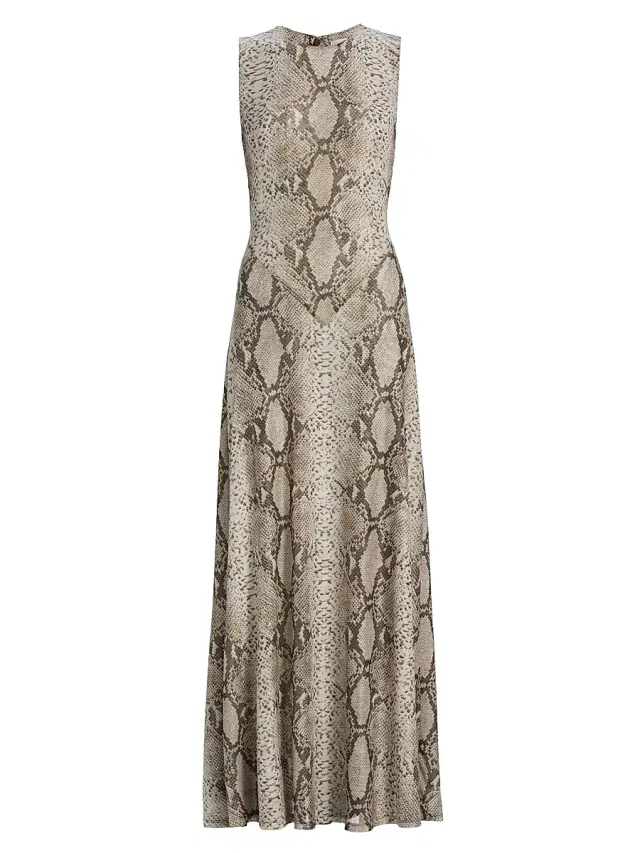 Ronny Kobo Women's Uzina Snake Print Sleeveless Maxi Dress - Snake Print Natural Multi