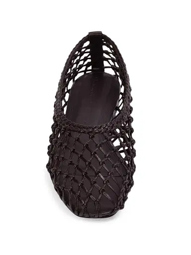 Black Suede Studio Women's Sonia Ballerina Flats - Black Coffee Leather - Size 12 | Thumbnail 3