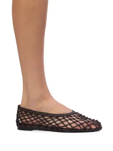 Black Suede Studio Women's Sonia Ballerina Flats - Black Coffee Leather - Size 12 | Thumbnail 5