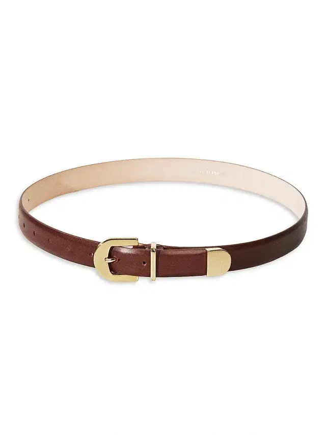 Women's Resort The Indus Gold Leather Belt - Mahogany Brown Gold