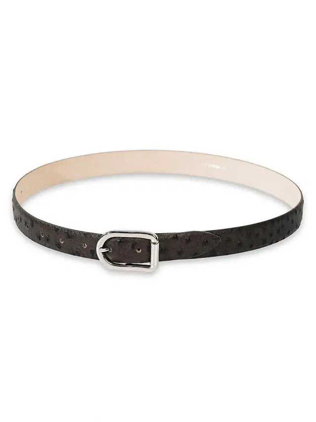Déhanche Women's Mija Ostrich-Embossed Leather Belt - Brown Silver