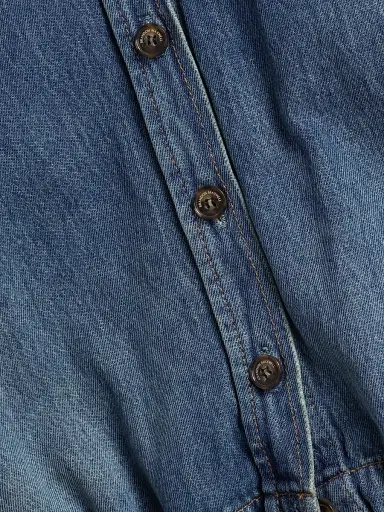 Brandon Maxwell Women's Leland Denim Eyelet Shirt | Thumbnail 7