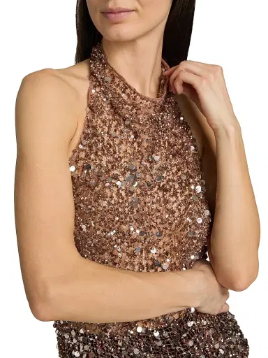 Lapointe Women's Sequined Net Mesh Halter Top | Thumbnail 6 Lapointe Women's Sequined Net Mesh Halter Top | Thumbnail 6