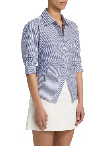 TANYA TAYLOR Women's Winslet Striped Cotton Back Bow Shirt | Thumbnail 4 TANYA TAYLOR Women's Winslet Striped Cotton Back Bow Shirt | Thumbnail 4