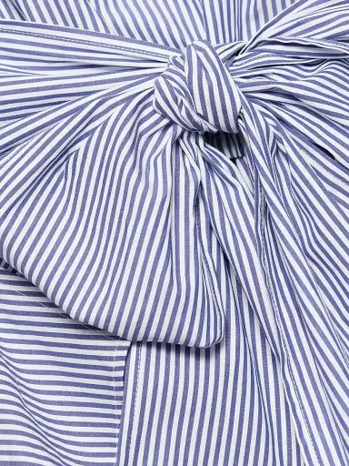 TANYA TAYLOR Women's Winslet Striped Cotton Back Bow Shirt | Thumbnail 7 TANYA TAYLOR Women's Winslet Striped Cotton Back Bow Shirt | Thumbnail 7