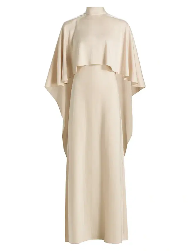 Women's Abigal Satin Cape Gown - Antique