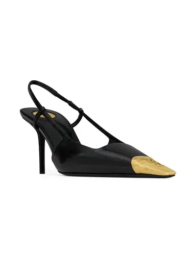 Saint Laurent Women's Jeanne Slingback Pumps in Smooth Leather - Black - Size 12 | Thumbnail 2 Saint Laurent Women's Jeanne Slingback Pumps in Smooth Leather - Black - Size 12 | Thumbnail 2