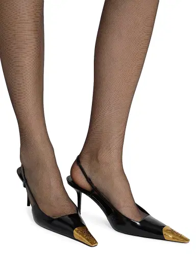 Saint Laurent Women's Jeanne Slingback Pumps in Smooth Leather - Black - Size 12 | Thumbnail 3 Saint Laurent Women's Jeanne Slingback Pumps in Smooth Leather - Black - Size 12 | Thumbnail 3