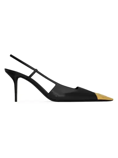 Saint Laurent Women's Jeanne Slingback Pumps in Smooth Leather - Black - Size 12 | Thumbnail 1 Saint Laurent Women's Jeanne Slingback Pumps in Smooth Leather - Black - Size 12 | Thumbnail 1