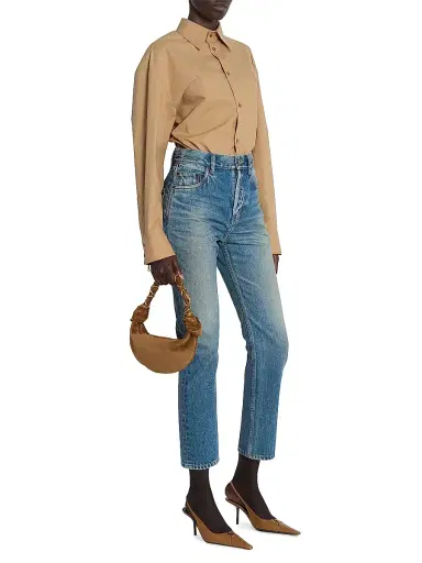 Saint Laurent Women's Amalia Mini Top Handle Bag in Suede - Caramel Cognac | Thumbnail 2