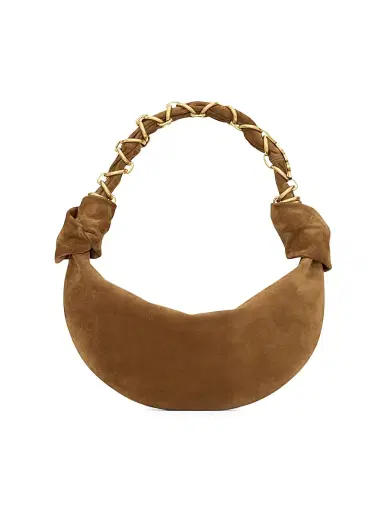 Saint Laurent Women's Amalia Mini Top Handle Bag in Suede - Caramel Cognac | Thumbnail 4