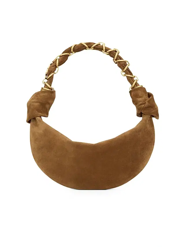 Women's Amalia Mini Top Handle Bag in Suede - Caramel Cognac