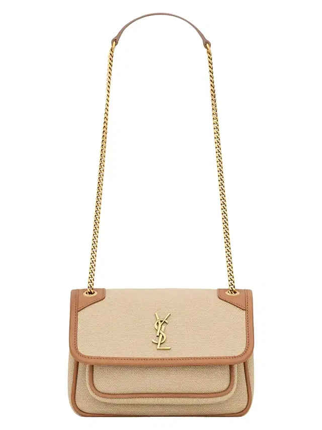 Women's Niki Mini Shoulder Bag in Canvas and Leather - Desert Dust Brick