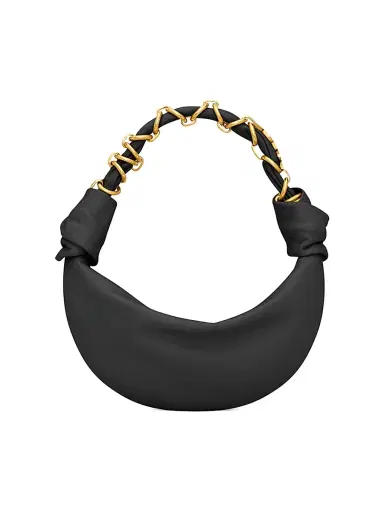 Saint Laurent Women's Amalia Mini Top Handle Bag in Lambskin - Black | Thumbnail 4
