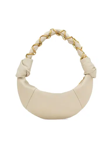 Saint Laurent Women's Amalia Mini Hobo Top Handle Bag in Lambskin - Blanc Vintage | Thumbnail 2