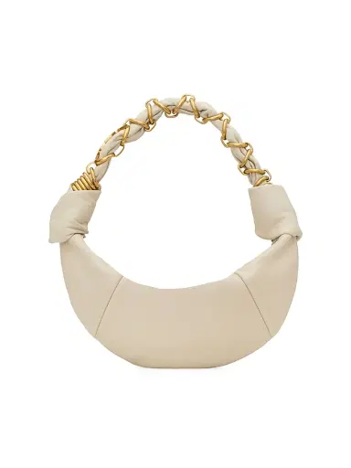 Saint Laurent Women's Amalia Mini Hobo Top Handle Bag in Lambskin - Blanc Vintage | Thumbnail 1