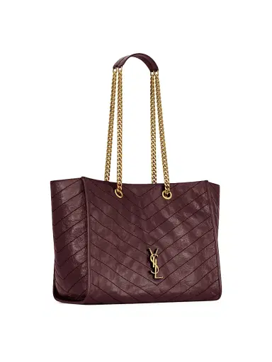 Saint Laurent Women's Niki Shopping Bag in Vintage Leather - Rouge Cabernet | Thumbnail 2 Saint Laurent Women's Niki Shopping Bag in Vintage Leather - Rouge Cabernet | Thumbnail 2
