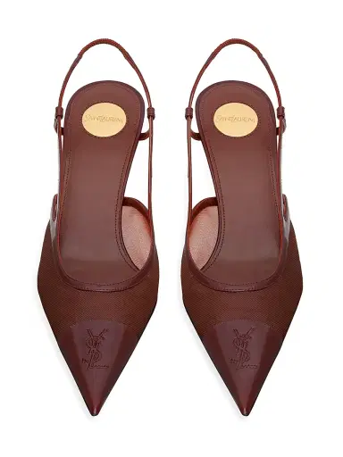 Saint Laurent Women's Renée Slingback Pumps in Mesh | Thumbnail 3 Saint Laurent Women's Renée Slingback Pumps in Mesh | Thumbnail 3