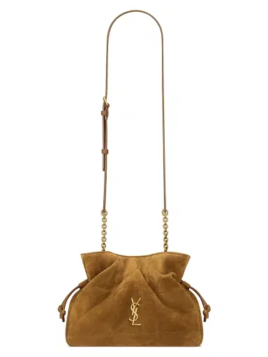 Saint Laurent Women's Jamie Shoulder Bag in Suede Leather - Caramel Cognac | Thumbnail 1 Saint Laurent Women's Jamie Shoulder Bag in Suede Leather - Caramel Cognac | Thumbnail 1