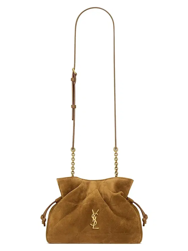 Women's Jamie Shoulder Bag in Suede Leather - Caramel Cognac