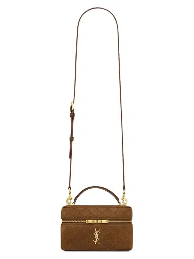 Saint Laurent Women's Suede Gaby Vanity Bag - Light Chestnut | Thumbnail 1