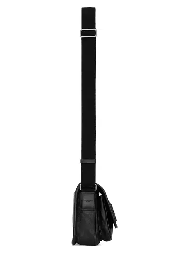 Saint Laurent Men's Niki Small Messenger in Grained Leather - Black | Thumbnail 5