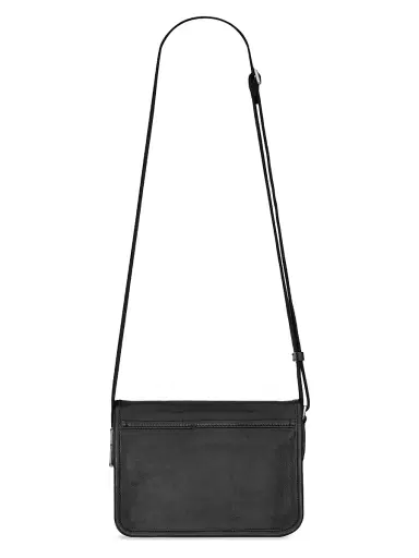 Saint Laurent Men's Niki Small Messenger in Grained Leather - Black | Thumbnail 6