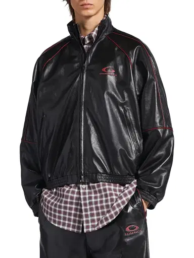 Balenciaga Men's Tracksuit Jacket - Black Burgundy - Size Medium | Thumbnail 2 Balenciaga Men's Tracksuit Jacket - Black Burgundy - Size Medium | Thumbnail 2
