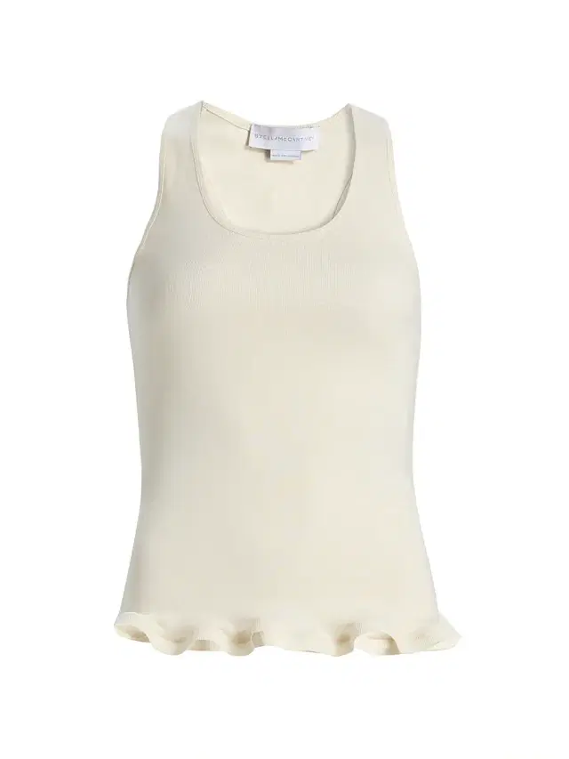 Stella McCartney Women's Frilled Hem Rib-Knit Tank - Cream