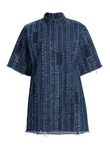 Stella McCartney Women's Waistband Detail T-Shirt Dress - Dark Blue | Thumbnail 1