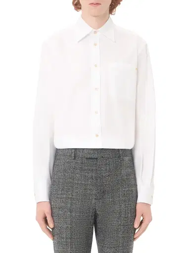 Valentino Garavani Men's Oxford Cotton Shirt with VGold - White - Size 16.5 | Thumbnail 2