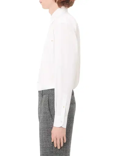 Valentino Garavani Men's Oxford Cotton Shirt with VGold - White - Size 16.5 | Thumbnail 3
