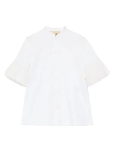 Valentino Garavani Women's Embroidered Cotton Poplin Shirt - White - Size 2 | Thumbnail 1