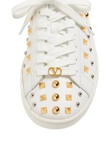 Valentino Garavani Men's Royco Sneakers in Nappa Calfskin with Stud Detail - White Gold Silver - Size 10.5 | Thumbnail 5 Valentino Garavani Men's Royco Sneakers in Nappa Calfskin with Stud Detail - White Gold Silver - Size 10.5 | Thumbnail 5