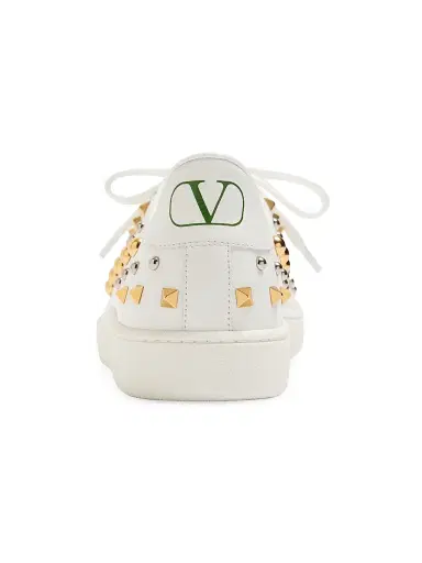 Valentino Garavani Men's Royco Sneakers in Nappa Calfskin with Stud Detail - White Gold Silver - Size 10.5 | Thumbnail 6 Valentino Garavani Men's Royco Sneakers in Nappa Calfskin with Stud Detail - White Gold Silver - Size 10.5 | Thumbnail 6