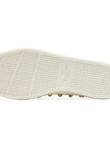 Valentino Garavani Men's Royco Sneakers in Nappa Calfskin with Stud Detail - White Gold Silver - Size 10.5 | Thumbnail 7 Valentino Garavani Men's Royco Sneakers in Nappa Calfskin with Stud Detail - White Gold Silver - Size 10.5 | Thumbnail 7