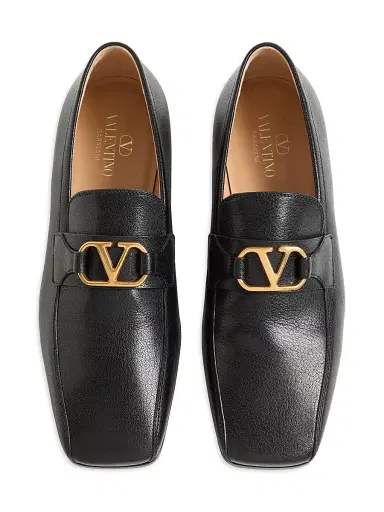 Valentino Garavani Men's VLogo Signature Kidskin Moccasins - Black | Thumbnail 4 Valentino Garavani Men's VLogo Signature Kidskin Moccasins - Black | Thumbnail 4