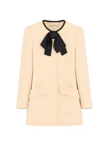 Valentino Garavani Women's Wool Crepe Caban - Birch Black - Size 6 | Thumbnail 1 Valentino Garavani Women's Wool Crepe Caban - Birch Black - Size 6 | Thumbnail 1