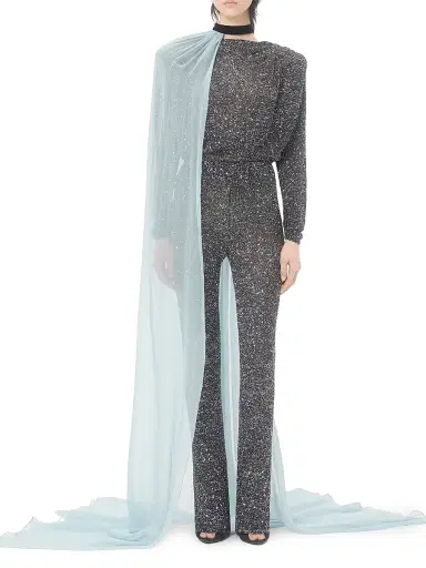 Valentino Garavani Women's Sequin Thread Knit Pants - Black Silver - Size XS | Thumbnail 6 Valentino Garavani Women's Sequin Thread Knit Pants - Black Silver - Size XS | Thumbnail 6