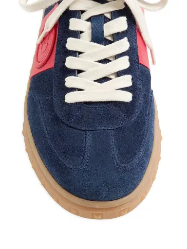 Valentino Garavani Men's Upvillage Low Top Sneakers in Split Leather - Cobalt Coral - Size 12 | Thumbnail 5