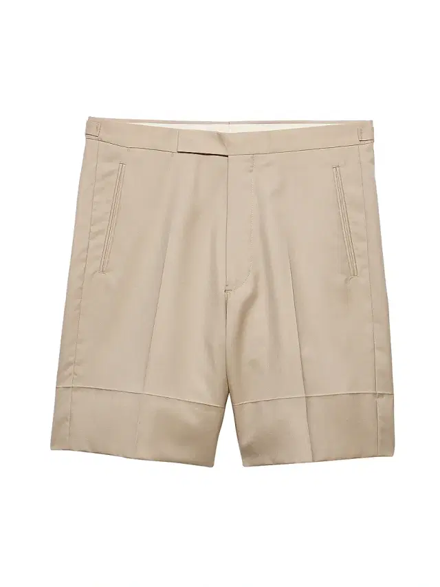 Men's Cotton Bermuda Shorts - Beige Khaki