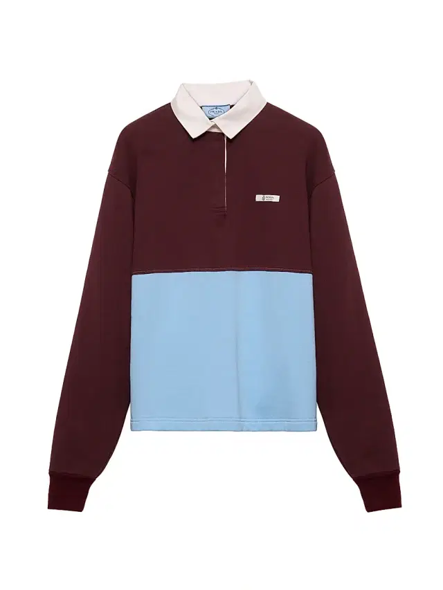 Women's Long-Sleeved Cotton Fleece Polo Shirt - Dark Red