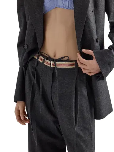 Prada Women's Checked Wool Pants - Grey - Size 6 | Thumbnail 4 Prada Women's Checked Wool Pants - Grey - Size 6 | Thumbnail 4