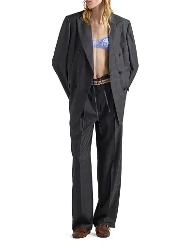 Prada Women's Checked Wool Pants - Grey - Size 6 | Thumbnail 6 Prada Women's Checked Wool Pants - Grey - Size 6 | Thumbnail 6
