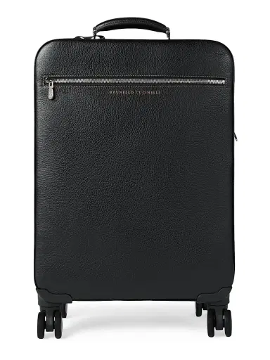 Brunello Cucinelli Grained Calfskin Suitcase - Black | Thumbnail 1